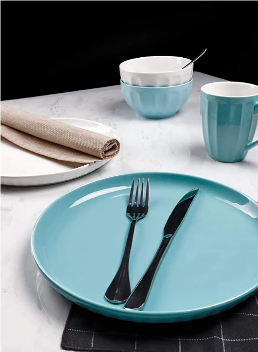 Best Pirce ❤️ Sweese Blue Assorted Round Porcelain Plates 💯 3 Best Pirce ❤️ Sweese Blue Assorted Round Porcelain Plates 💯 - Image 3