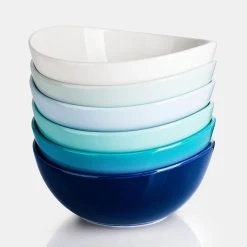 Promo ✨ Sweese Blue Assorted Curved Porcelain Bowls 🧨