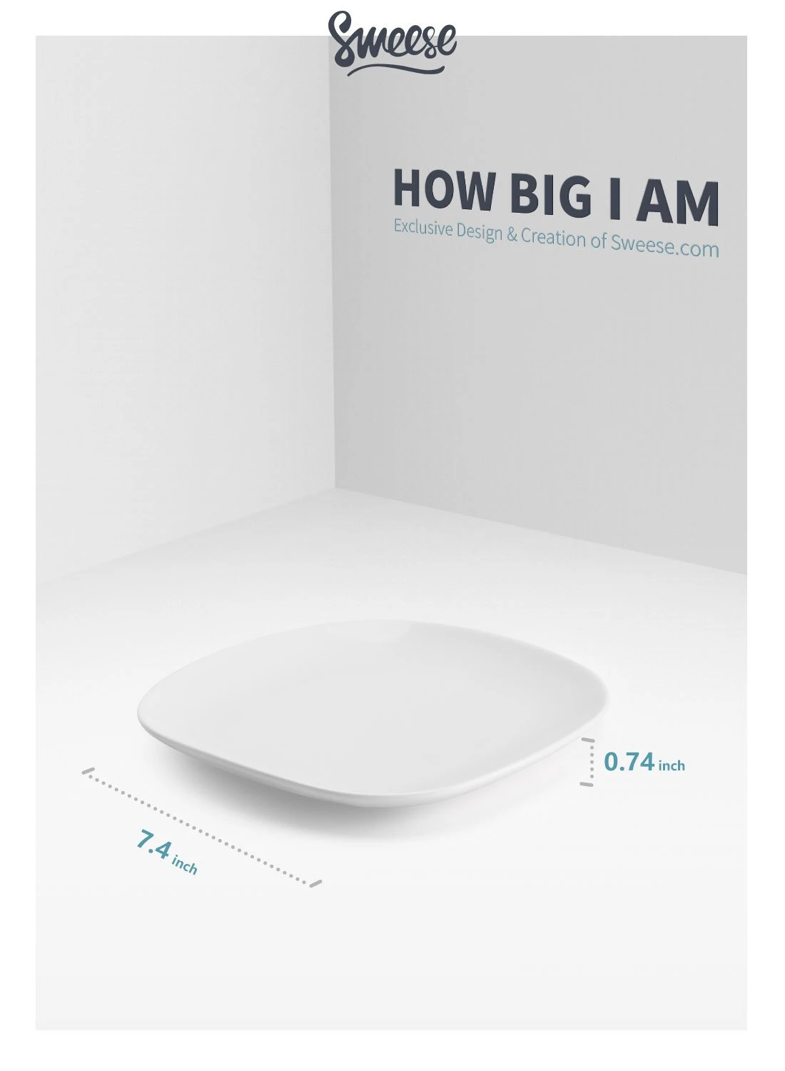 Best Sale β€οΈ Sweese Square White Porcelain Plates π 5 Best Sale β€οΈ Sweese Square White Porcelain Plates π - Image 5