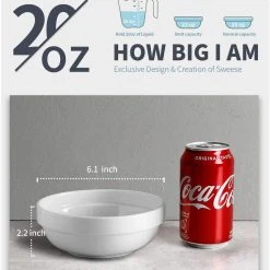 Cheapest ⌛ Sweese White Round Porcelain Stackable Bowls 🌟 -Sweese Elegant Shop 612a53G2FjL. AC SL1500 65a8268a 9e35 4300 ba52 194267bfc17a