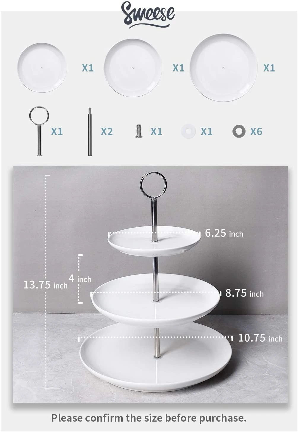 Buy ⭐ Sweese 3 Tier White Porcelain Cake Stand ✨ 5 Buy ⭐ Sweese 3 Tier White Porcelain Cake Stand ✨ - Image 5