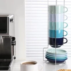 Best reviews of 🛒 Sweese Porcelain Stackable Coffee Cups with Saucers and Metal Stand 👏 -Sweese Elegant Shop 61ly7w0Fx1L. AC SL1500