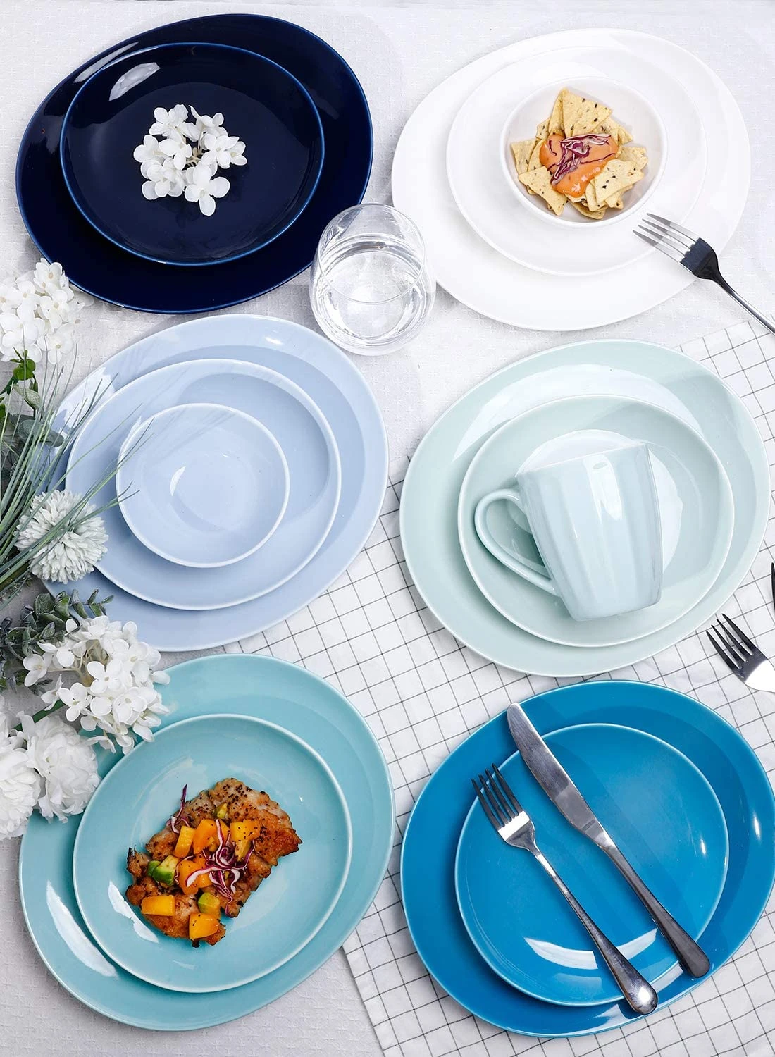 Deals π Sweese Blue Assorted Curved Porcelain Plates π 3 Deals π Sweese Blue Assorted Curved Porcelain Plates π - Image 3