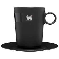 Deals ⭐ Stanley The DayBreak Café Latte Cup & Stillness Saucer | 10.6 OZ ✨ -Sweese Elegant Shop B2B Web PNG Cafe Latte Cup Stillness Saucer 10 6OZ Matte Black Front