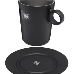 Deals ⭐ Stanley The DayBreak Café Latte Cup & Stillness Saucer | 10.6 OZ ✨ -Sweese Elegant Shop B2B Web PNG Cafe Latte Cup Stillness Saucer 10 6OZ Matte Black Hero Exploded