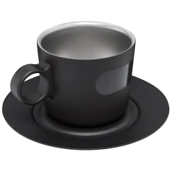 New 😍 Stanley The DayBreak Cappuccino Cup & Stillness Saucer | 6.5 OZ 🛒 -Sweese Elegant Shop B2B Web PNG Cappucino Cup Stillness Saucer 6 5OZ Matte Black Hero Back