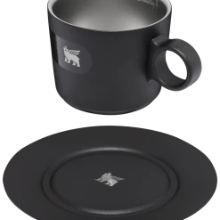 New 😍 Stanley The DayBreak Cappuccino Cup & Stillness Saucer | 6.5 OZ 🛒 -Sweese Elegant Shop B2B Web PNG Cappucino Cup Stillness Saucer 6 5OZ Matte Black Hero Exploded