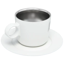 New 😍 Stanley The DayBreak Cappuccino Cup & Stillness Saucer | 6.5 OZ 🛒 -Sweese Elegant Shop B2B Web PNG Cappucino Cup Stillness Saucer 6 5OZ Pale Stone Hero Back