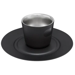 Wholesale ⭐ Stanley The DayBreak Demitasse Cup & Stillness Saucer | 2.2 OZ ❤️ -Sweese Elegant Shop B2B Web PNG Demitasse Cup Stillness Saucer 2 2OZ Matte Black Hero Back