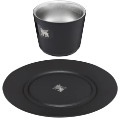 Wholesale ⭐ Stanley The DayBreak Demitasse Cup & Stillness Saucer | 2.2 OZ ❤️ -Sweese Elegant Shop B2B Web PNG Demitasse Cup Stillness Saucer 2 2OZ Matte Black Hero Exploded