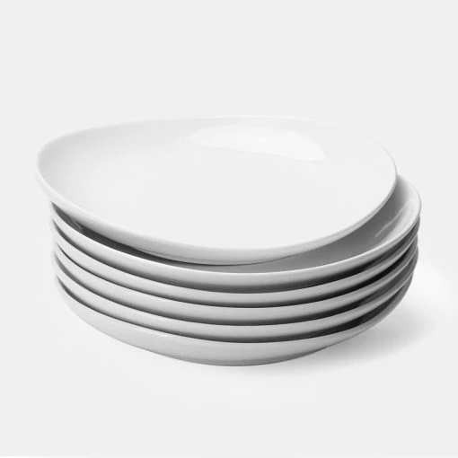 Deals ⌛ Sweese White Curved Porcelain Plates 🔥 -Sweese Elegant Shop Dessert plate set 6 white