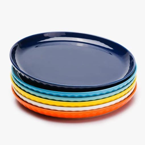 Cheap 🌟 Sweese Hot Assorted Fluted Round Porcelain Plates ✨ -Sweese Elegant Shop Fluted dinner plate set 6 color