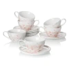 Cheap 🛒 Sweese Rose Porcelain Tea Cups and Saucers 🔔