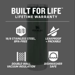 Hot Sale ⭐ Stanley Classic Travel Mug French Press | 16 OZ ❤️ -Sweese Elegant Shop Web LIfestyle STAN16OZCLASSICTRAVELFRENCHPRESSH.GREEN 1