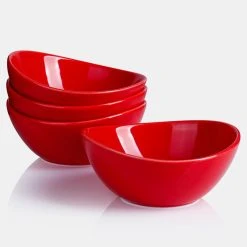 Outlet 🔔 Sweese Red Curved Porcelain Bowls 💯