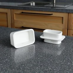 Coupon ⌛ Sweese White French Butter Keeper Crock ✔️ -Sweese Elegant Shop butterkeeperwithlid 3