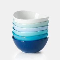 Promo ⨠Sweese Blue Assorted Curved Porcelain Bowls 𧨠7 Promo ⨠Sweese Blue Assorted Curved Porcelain Bowls 𧨠-Sweese Elegant Shop curvebowlset