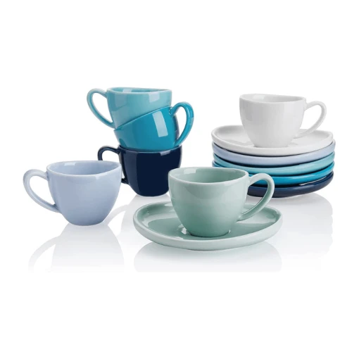 Best Pirce ❤️ Sweese Curved Porcelain Espresso Cups with Saucers 👍 -Sweese Elegant Shop espressocups 1 0136a41c 68d6 4a44 b976 a14d347b1669