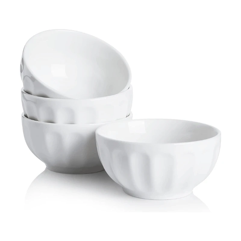 Discount π Sweese White Fluted Porcelain Bowls, Set of 6 β 4 Discount π Sweese White Fluted Porcelain Bowls, Set of 6 β - Image 4