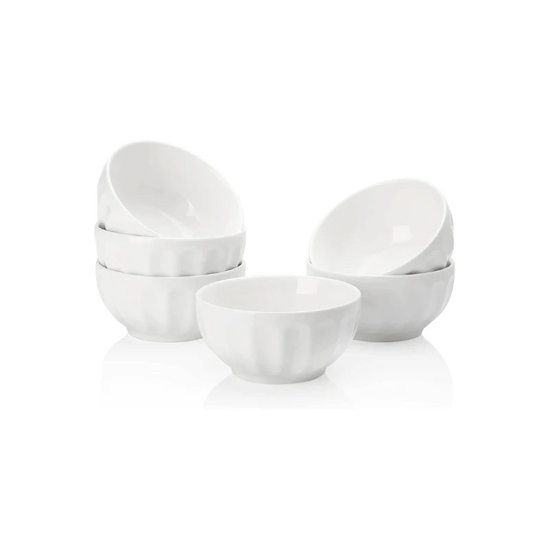 Discount π Sweese White Fluted Porcelain Bowls, Set of 6 β 6 Discount π Sweese White Fluted Porcelain Bowls, Set of 6 β - Image 6