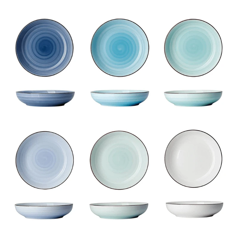 Best Pirce β€οΈ Sweese Blue Gradient Porcelain Pasta Bowls π 2 Best Pirce β€οΈ Sweese Blue Gradient Porcelain Pasta Bowls π - Image 2