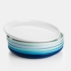 Best Pirce ❤️ Sweese Blue Assorted Round Porcelain Plates 💯